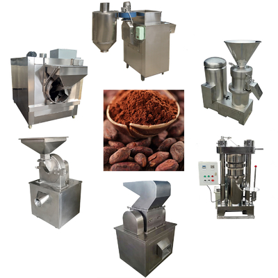100kg/H van de het Roestvrije staalcacao van Bean To Bar Chocolate Machine 200kg de Verwerkingsmachines