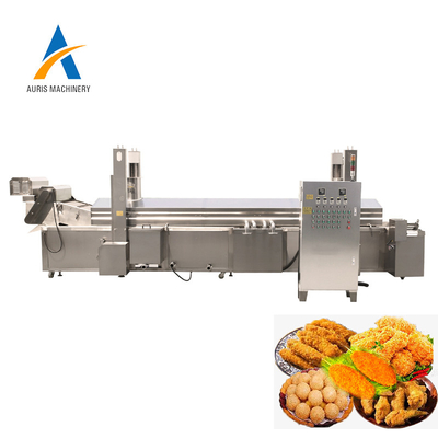SUS304 braadpanmachine voor Kleine Knapperige Aardappel Chips Meat Continuous Frying Line