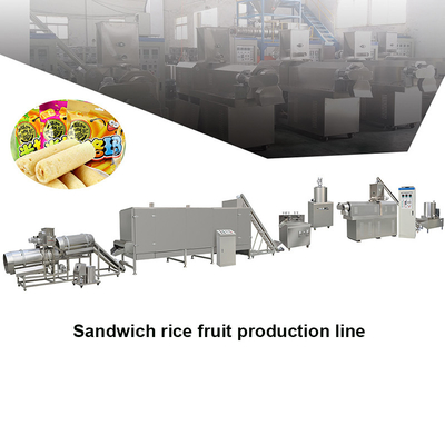 Van de de Pindakaassandwich van de chocoladejam van de de Rijstcracker Gepuft Snack Kern Gevuld van de het Voedselproductielijn de Verwerkingsmateriaal